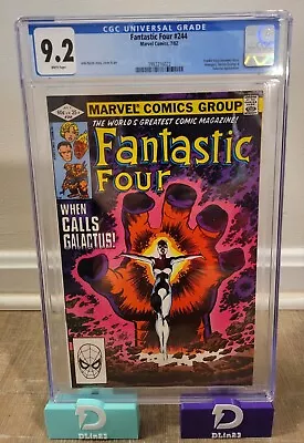 Buy Fanastic Four #244 1982 White Pages Cgc 9.2 Dr. Strange Galactus Appearance • 96.41£