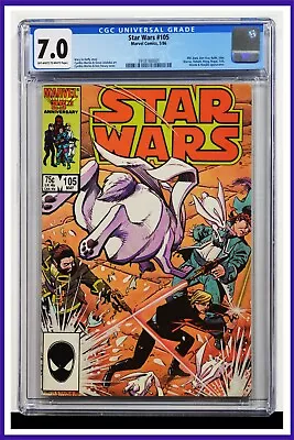 Buy Star Wars #105 CGC Graded 7.0 Marvel May 1986 Of White Pages Comic Book. • 52.77£