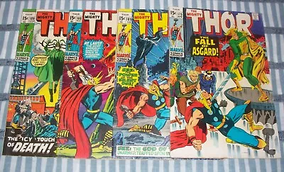 Buy Lot Of 4 The Mighty THOR Comics #175, 185, 188 & 189 From 1970 Up In Low Grade • 31.62£