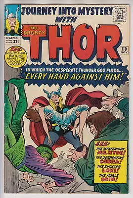 Buy Journey Into Mystery # 110  Rare Defect  Thor Pin-up Attached Cents  1964 • 109.95£
