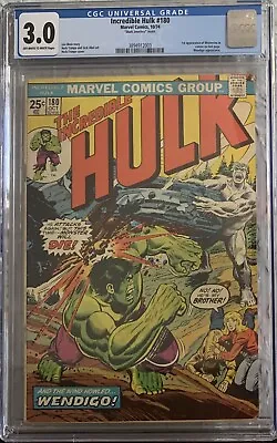 Buy Incredible Hulk #180 Cgc 3.0 Gd/vg 1974 Mark Jewelers Insert Marvel Comics • 553.39£