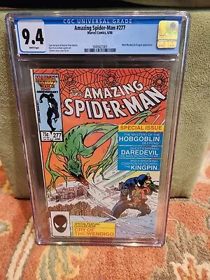 Buy AMAZING SPIDER-MAN #277 CGC 9.4 MARVEL COMICS 1986  Charles Vess! • 27.88£