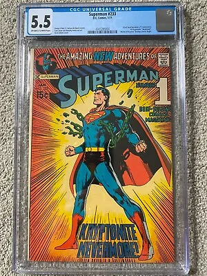 Buy Superman #233 Cgc 5.5 Key Issue Kryptonite No More, Classic Neal Adams Cover • 157.65£