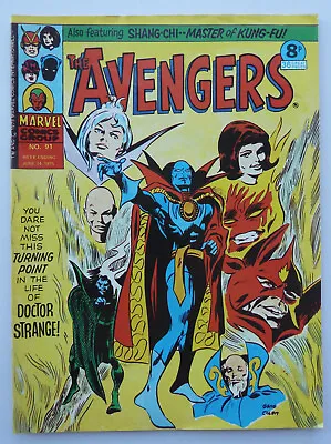 Buy The Avengers 91 - Doctor Strange Marvel Comics Group UK 14 June 1975 F/VF 7.0 • 7.25£