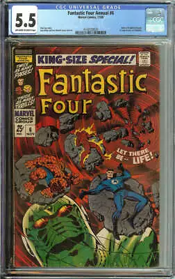 Buy Fantastic Four Annual #6 Cgc 5.5 Ow/wh Pages // 1st Appearance Of Annihilus 1968 • 157.98£