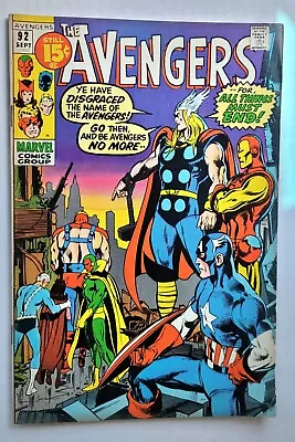 Buy AVENGERS #92 (1971) Marvel Comic Book Buscema Mid-Grade • 57.55£