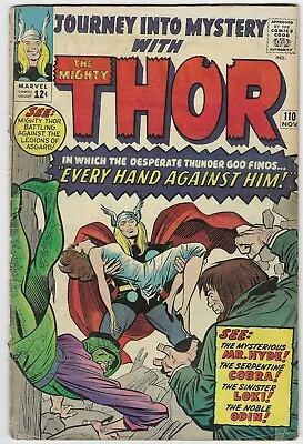Buy Journey Into Mystery 110 Vg 1964 The Mighty Thor Jack Kirby Stan Lee 1962 Series • 23.71£