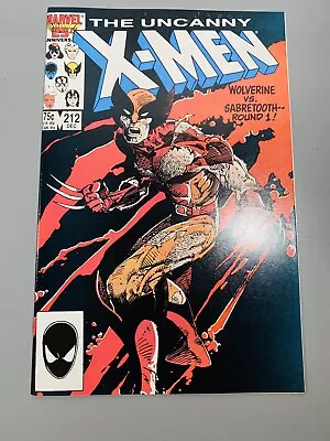 Buy Uncanny X-Men #212 Marvel, 1986 Wolverine/Sabretooth NM 9.6-9.8 WHITE 1st Print • 55.30£