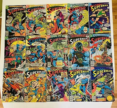 Buy Lot X 15 Bronze Age DC SUPERMAN (VOL 1) #309-317 319-324 Neal Adams 1977 VF • 37.10£