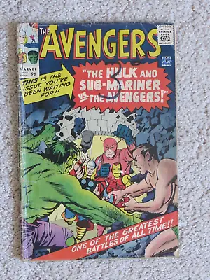 Buy Marvel Comics 1964 Avengers #3 Hulk Sub-Mariner Vs. Avengers Jack Kirby Stan Lee • 117.75£