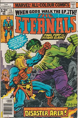 Buy Marvel Comics Eternals #15 (1977) 1st Print F Ikaris Vs The Hulk • 9.95£