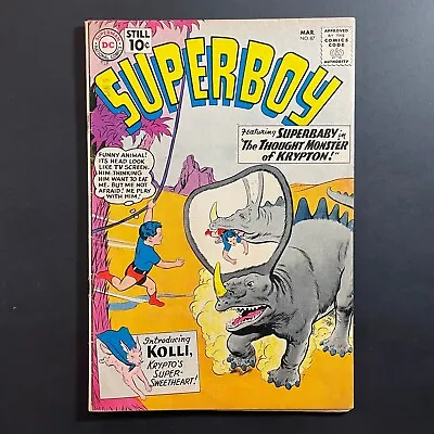 Buy Superboy 87 1st Kolli Silver Age DC 1961 Curt Swan Cover Krypto Comic Book • 27.63£