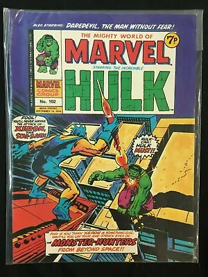 Buy The Mighty World Of Marvel #102 Uk 1974 Features The Hulk And Daredevil G-vg • 3.69£