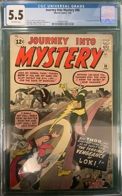 Buy Journey Into Mystery  #88  Cgc 5.5  Off White Pages  (2nd Loki) • 575£