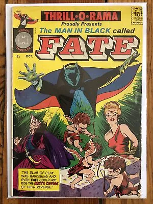 Buy Thrill-O-Rama: Man In Black Called Fate #1 (Harvey 1965) Bagge Library Copy GD+ • 10.87£