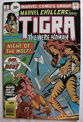 Buy Bronze Age MARVEL CHILLERS Comic #6 TIGRA And RED WOLF *30 CENT VARIANT*  VF+ • 54.55£