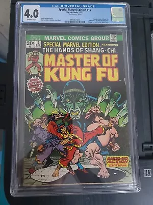 Buy Special Marvel Edition #15 (1973) Mark Jewelers Insert Cgc 4.0 Ow First Shangchi • 398.33£