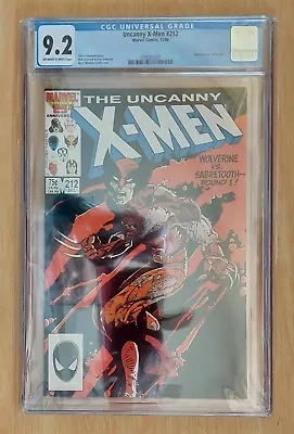 Buy Uncanny X-men 212 CGC 9.2 1st Wolverine Vs Sabretooth Mutant Massacre X-factor • 80£