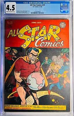 Buy 1946 All Star Comics 29 CGC 4.5 Hawkman Flash Wonder Woman Green Lantern Cover • 610.97£