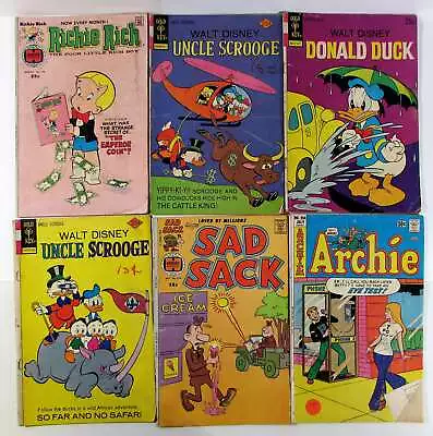 Buy Mixed Lot 6 #Richie 145,Scrooge 61,126,Donald 157,Sad Sack 252,Archie 254 Comics • 17.07£