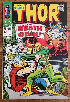 Buy THOR #147 Marvel Comics 1967 THE WRATH OF ODIN ORIGINS OF INHUMANS BACKUP! - FN+ • 47.39£