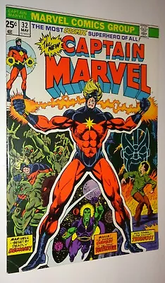 Buy Captain Marvel #32 Starlin Classic Thanos & Avengers Drax 8.0-9.0 1974 Cool Cove • 32.10£