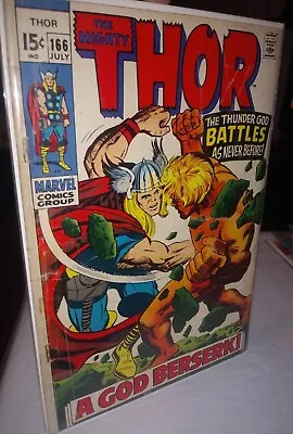 Buy The Mighty Thor #166 1969 Marvel Comics 2nd Full Appearance Of Adam Warlock Rare • 31.17£
