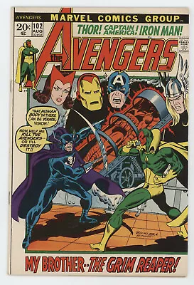 Buy Avengers 102 Marvel 1972 FN Captain America Thor Iron Man Scarlet Witch Vision • 17.34£