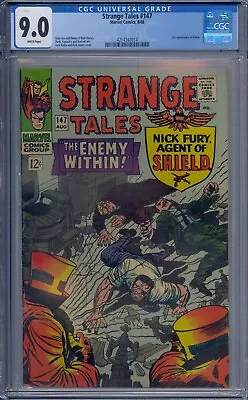 Buy Strange Tales #147 Cgc 9.0 Nick Fury 1st Kaluu Jack Kirby White Pages • 71.36£