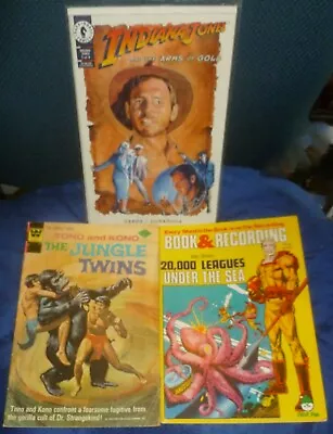 Buy Lot/3 ADVENTURE COMIC BOOKS Vintg Jungle Twins '74 Indiana Jones '94 20K Leagues • 7.89£
