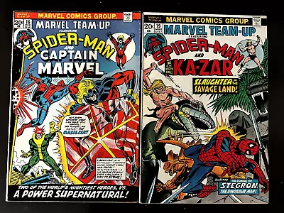 Buy Marvel Team-up #16 + 19 Spider-Man! Ka-Zar! Captain Marvel! (1973) Set Of 2! • 16.04£