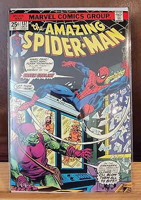 Buy Amazing Spider-Man #137 NM Green Goblin Cover 1974 Gil Kane W/ MVS High Grade • 98.83£