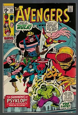 Buy Marvel Comics Avengers 88 VFN- 7.5 1971 Summons Of Psyklop • 56.99£