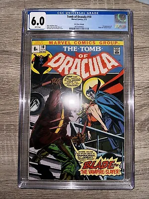 Buy Tomb Of Dracula 10 CGC 6.0 WHITE Pages 1st App Of Blade UK  - CHEAPEST ON EBAY • 599£