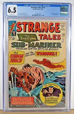 Buy Strange Tales #125 Marvel 10/64 Human Torch Thing Sub-Mariner CGC 6.5 CL47 • 111.02£