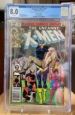 Buy X-Men #167 CGC 8.0 New Mutants, Starjammers, Fantastic Four WP Newsstand Label • 35.56£