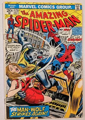 Buy Amazing Spider-Man #125 1973 FN- 5.5 2nd Appearance Man-Wolf! Clean Copy • 26.08£
