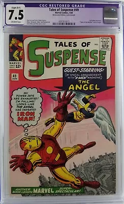 Buy Tales Of Suspense #49 Cgc 7.5 1964 Ow Pages Slight B-1 Cover Cleaned Angel Cover • 199.87£