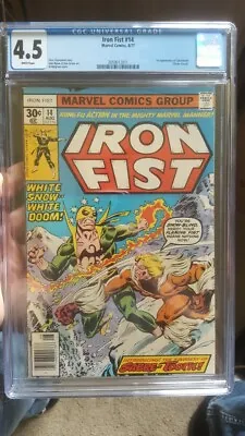 Buy Iron Fist # 14 4.5 CGC 1ST APPEARANCE OF SABRETOOTH White Pages!! • 357.49£