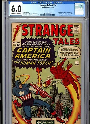 Buy CGC 6.0 Strange Tales #114 1st Captain America Since 1954 1st Victoria Bentley • 319.81£