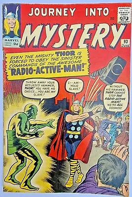 Buy Journey Into Mystery Thor 93 Marvel Silver Age 1963 1st App Of Radioactive Man • 249.99£