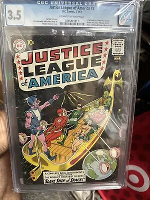 Buy Justice League Of America #3 - DC 1961 CGC 3.5 1st Appearance Of Kanjar Ro, Krom • 146.26£