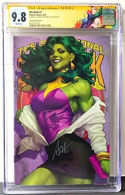 Buy She-Hulk #1 1:100 Virgin Variant CGC 9.8 SS Stanley  Artgerm  Lau • 198.76£