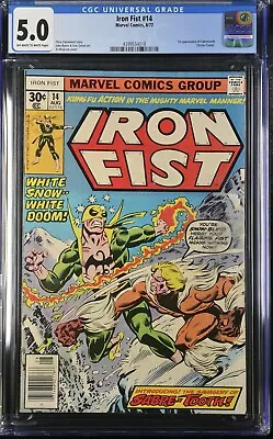 Buy Iron Fist #14 - CGC 5.0 - 🔑Newsstand 1st Appearance Of Sabretooth🔑 • 280£