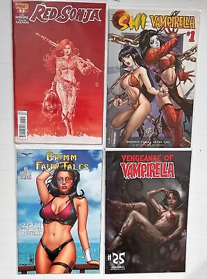 Buy 4 Comics Red Sonja #1 Shi Vampirella #1 Grimm Summer Swimsuit  [big Comics Sale] • 3.99£