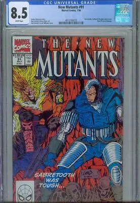 Buy New Mutants #91 Cgc 8.5, 1990, Sabretooth Appearance, New Case • 30.75£