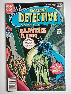 Buy DC Detective Comics #478 1st Appearance Third Clayface (Preston Payne) VF 8.0 • 30.81£
