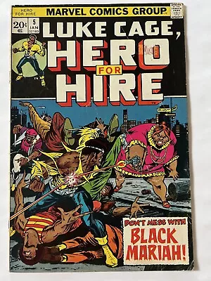 Buy Luke Cage Hero For Hire 5 Marvel Comic 1973 VG / VG + 4.0 - 4.5 1st Black Mariah • 15.82£