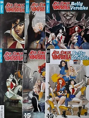Buy Red Sonja Vampirella Meet Betty Veronica #1 #2 #3 #4 #5 #6  Full Set Free Uk Pph • 22£