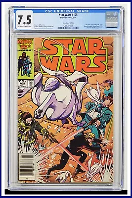 Buy Star Wars #105 CGC Graded 7.5 Marvel May 1986 Newsstand Edition Comic Book. • 57.57£